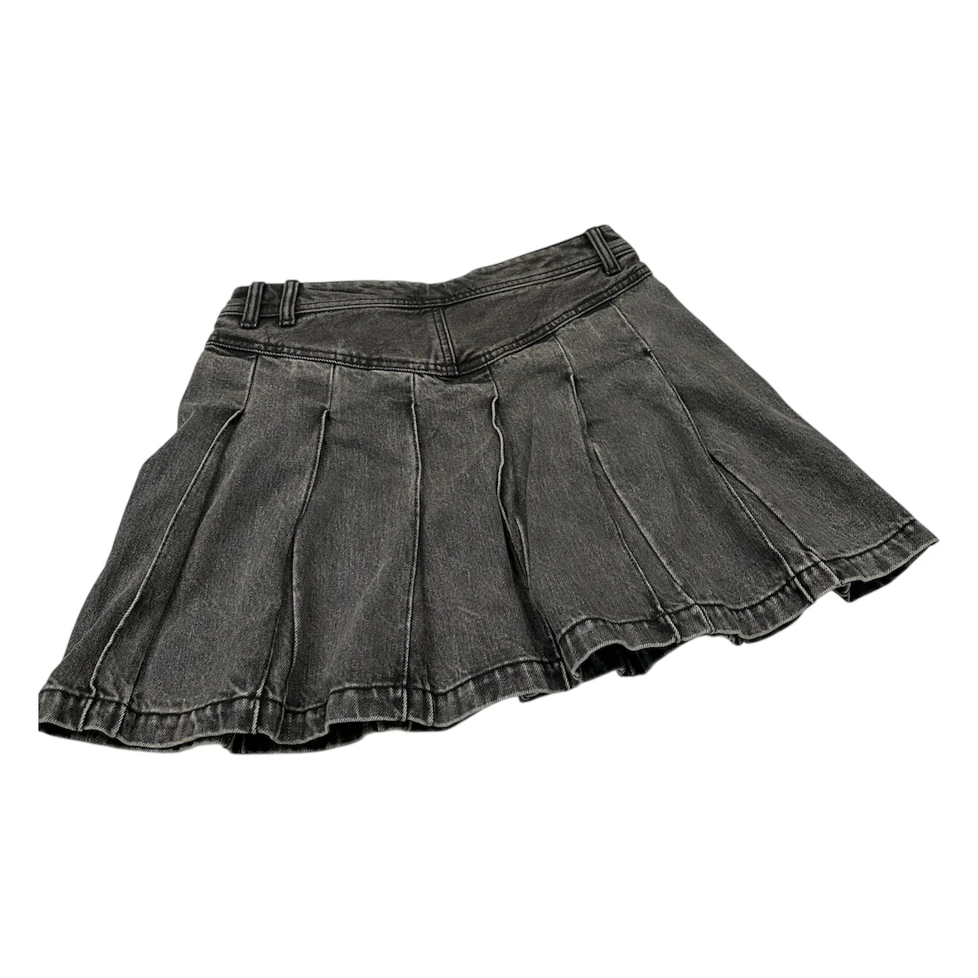 (2) SLY PLEATED DENIM SKIRT - WASHED GREY - Image 4