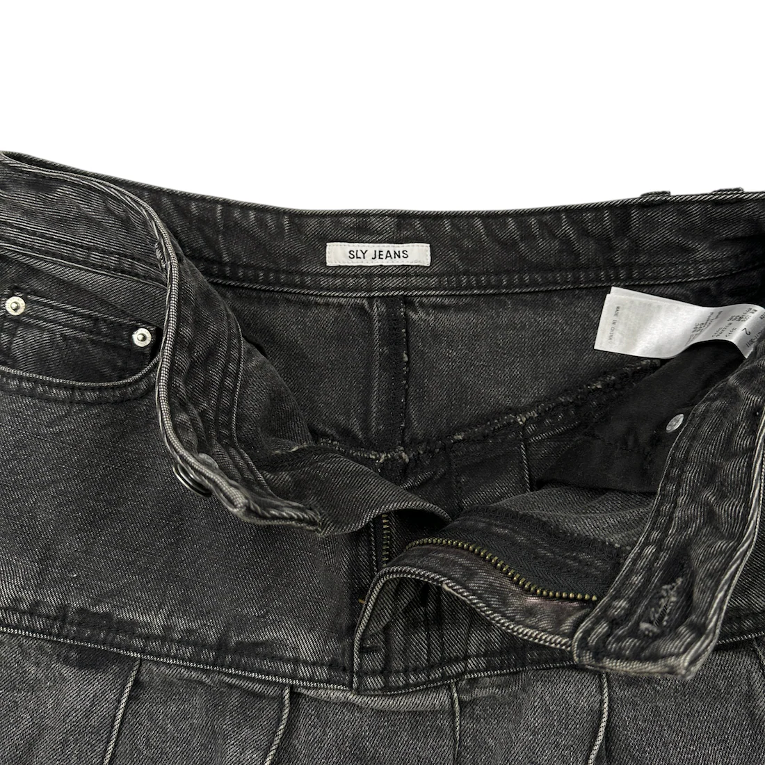 (2) SLY PLEATED DENIM SKIRT - WASHED GREY - Image 5