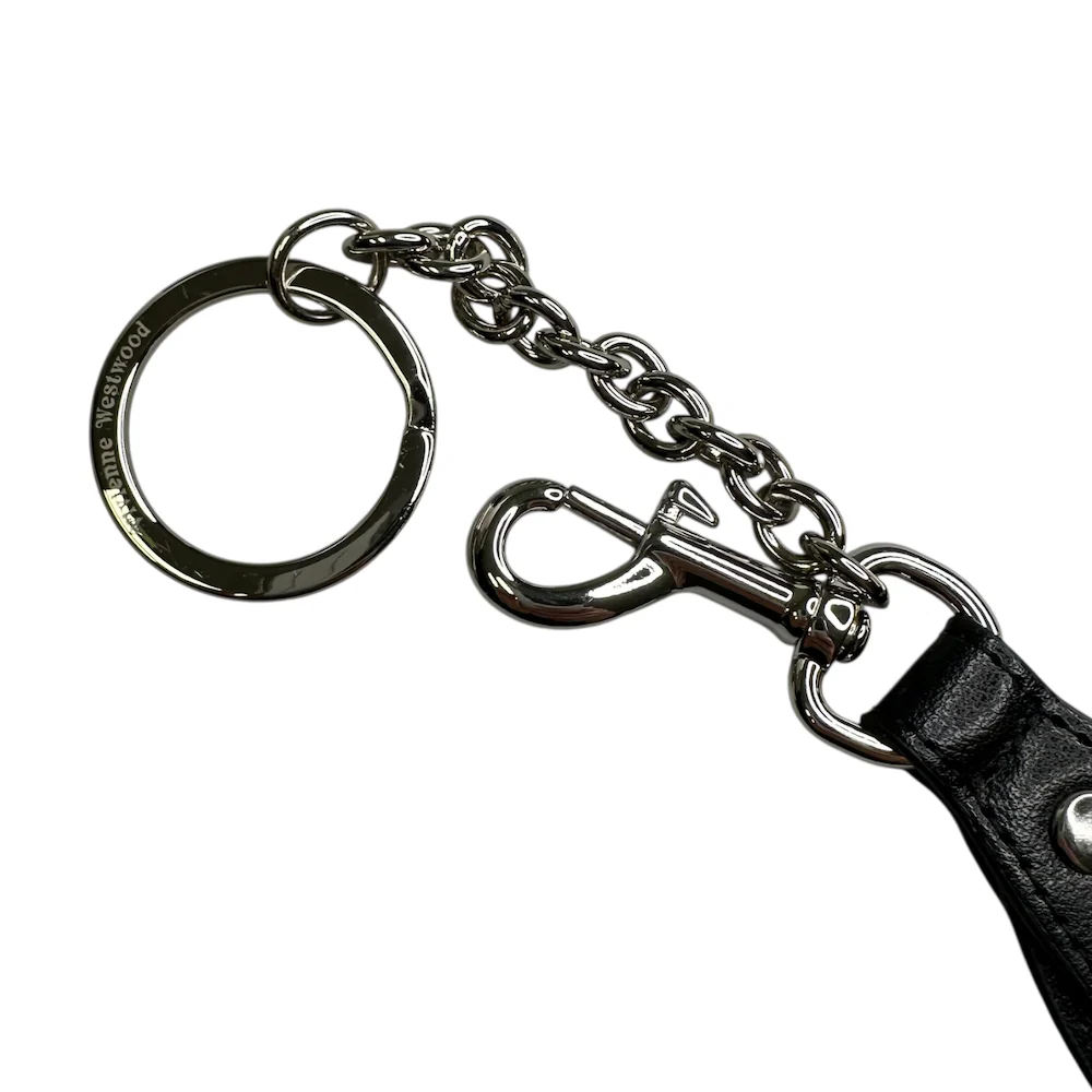 (NEW) VIVIENNE WESTWOOD STUDS LEATHER KEYCHAIN - Image 4