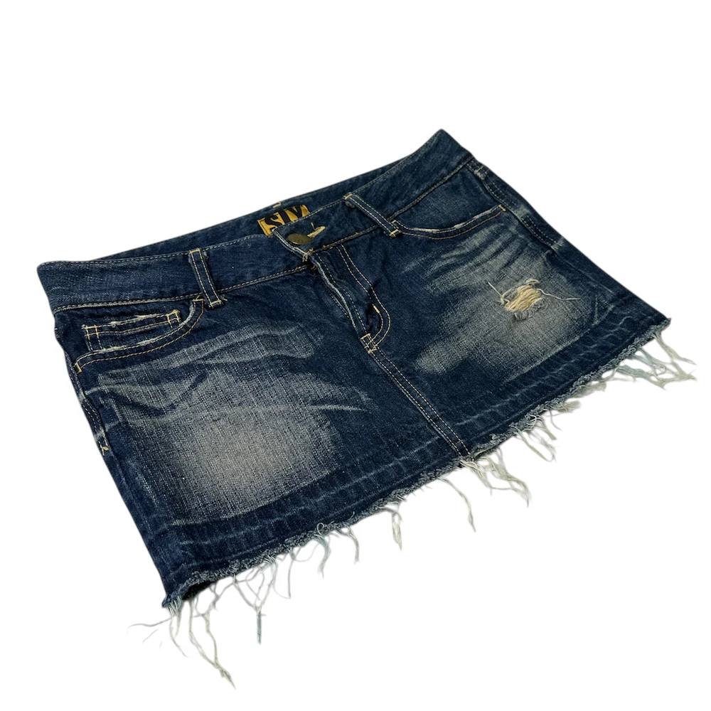SLY DISTRESSED MINI DENIM SKIRT - Image 4
